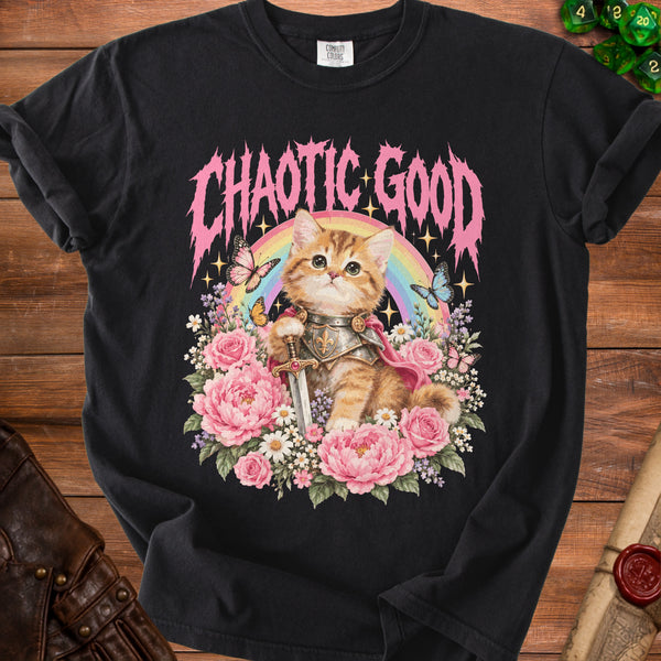 Chaotic Good Cute but Ready T-Shirt in Black
