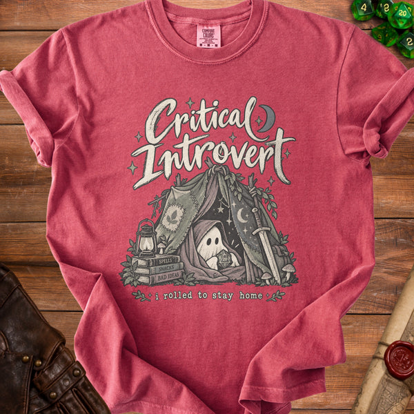 Critical Introvert T-Shirt in Crimson