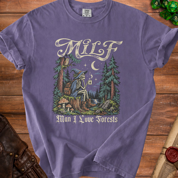 Forest MILF Woods and Warm Brews T-Shirt in Grape