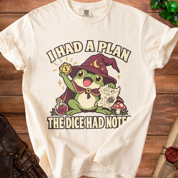 Frog Wizard Dice T-Shirt in Ivory