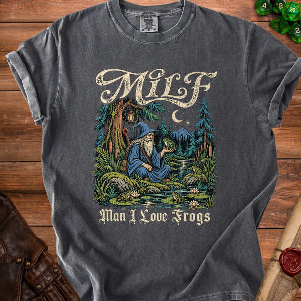 Frog Wizard Pond Magic T-Shirt in Pepper