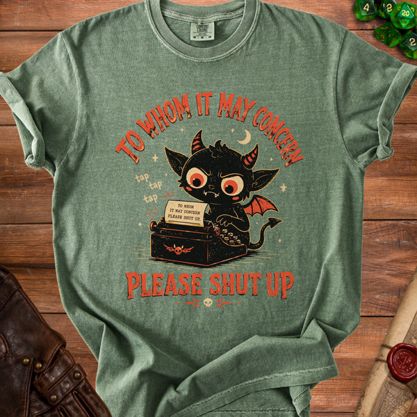 Devil Typewriter T-shirt in Moss
