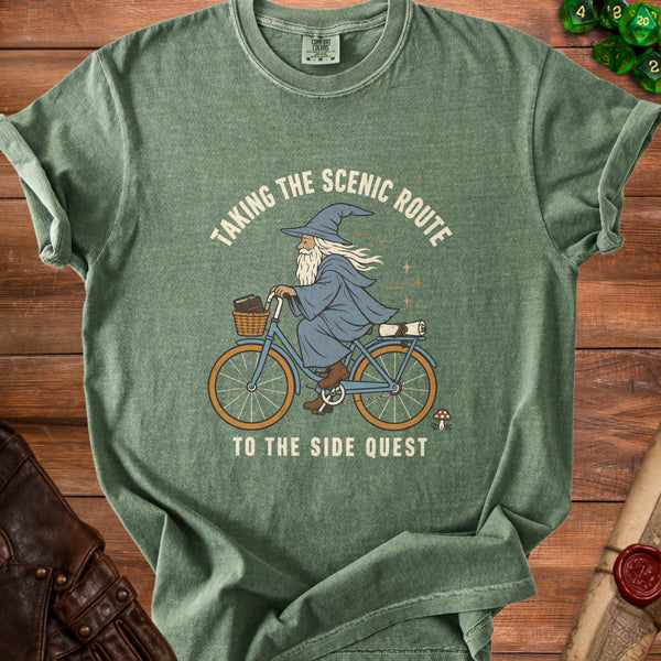 Side Quest Never Rush It T-Shirt in Moss