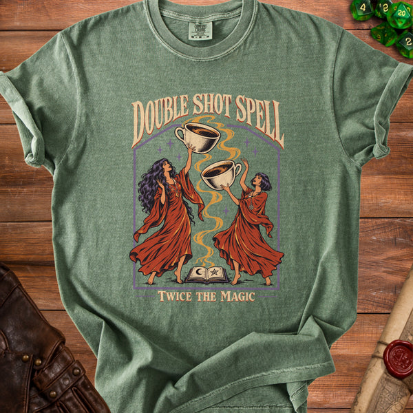 Double Shot T-Shirt in Moss