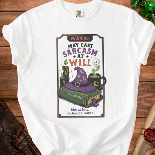 Sarcasm Warning T-shirt in White