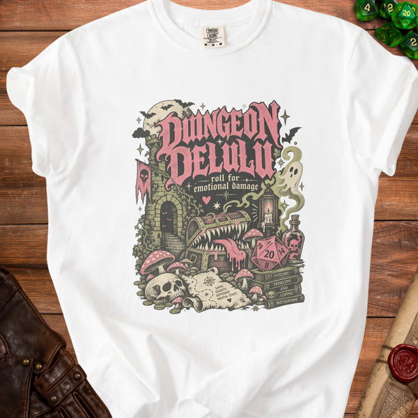Dungeon Delulu T-Shirt in White