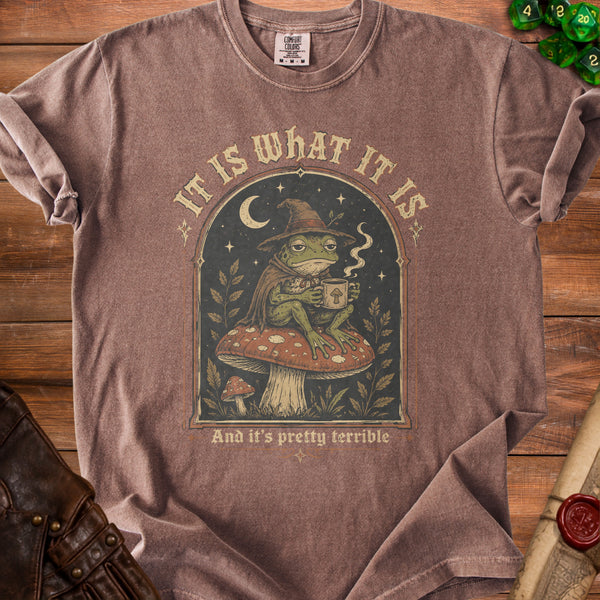 It Is What It Is Frog T-Shirt in Espresso