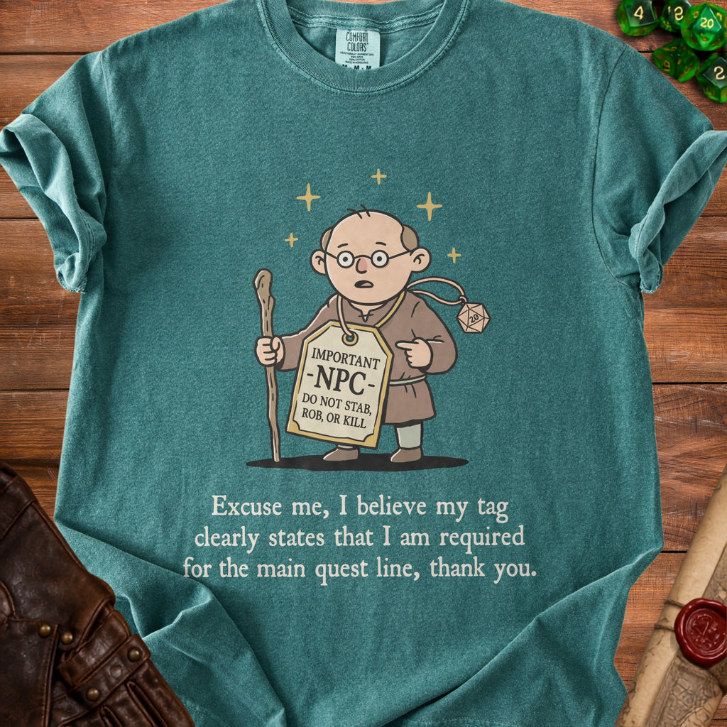 T-shirt with cartoon NPC and text: "Important -NPC- Do not stab, rob, or kill."