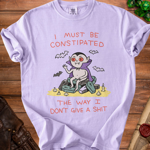 Dracula Humor T-Shirt in Orchid