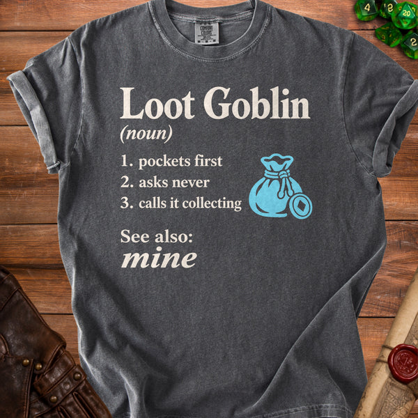 Loot Goblin Inventory T-Shirt in Pepper