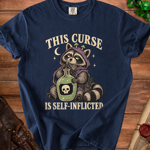 Curse Raccoon T-Shirt in True Navy
