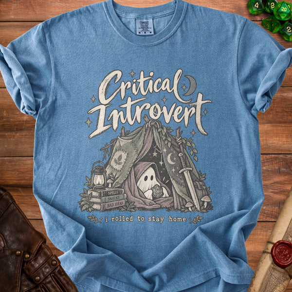 Critical Introvert T-Shirt in Blue Jean
