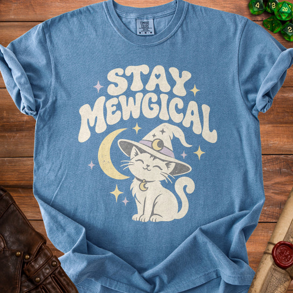 Stay Mewgical T-Shirt in Blue Jean