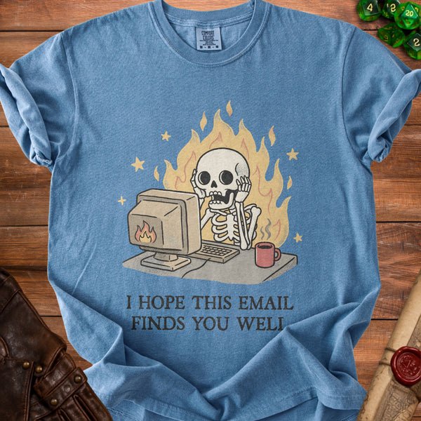 Email Well Skeleton T-Shirt in Blue Jean