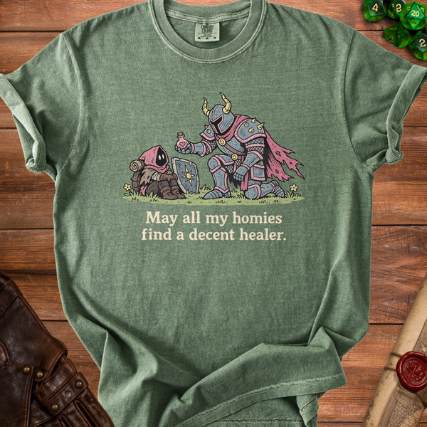 Decent Healer T-Shirt in Moss