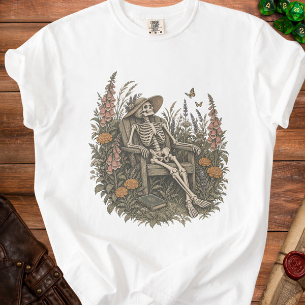 Garden Skeleton T-Shirt in White