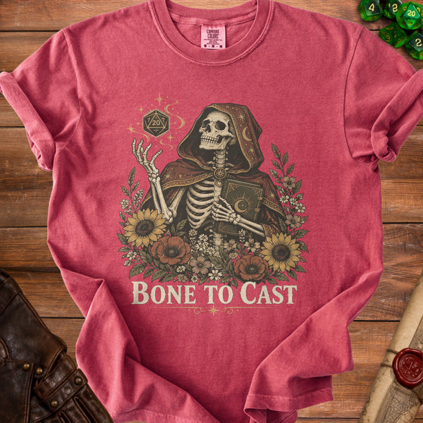 Bone To Cast T-Shirt in Crimson