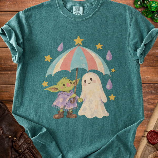 Rainy Friends T-shirt in Blue Spruce
