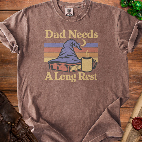 Long Rest Restore Spell Slots T-Shirt in Espresso