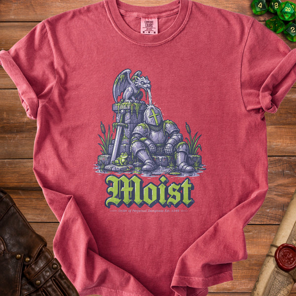 Moist Knight Perpetual Dampness T-Shirt in Crimson