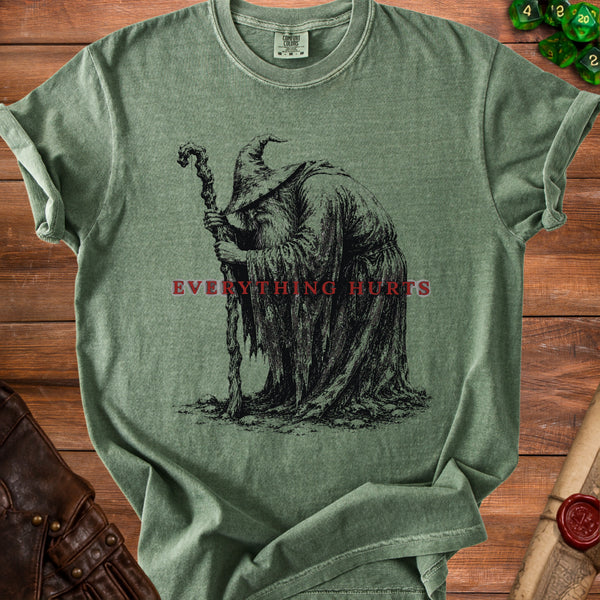 Everything Hurts T-Shirt in Moss