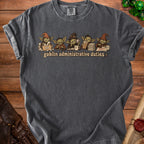 T-shirt with goblins doing administrative tasks, reading "goblin administrative duties".