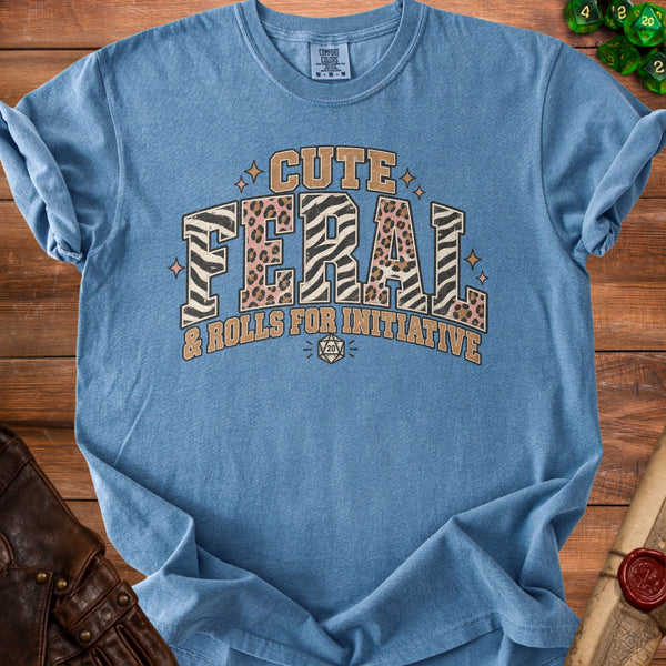 Cute Feral T-shirt in Blue Jean