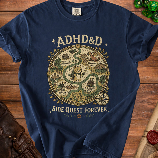 ADHD&D Map T-shirt in True Navy