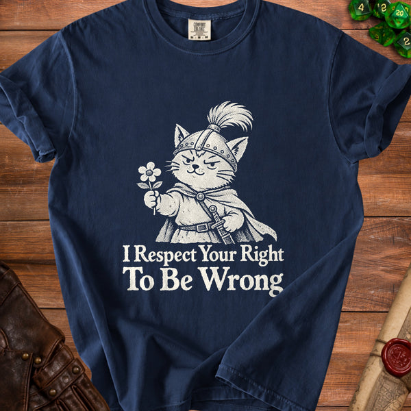 Knight Cat Gracefully Unbothered T-Shirt in True Navy