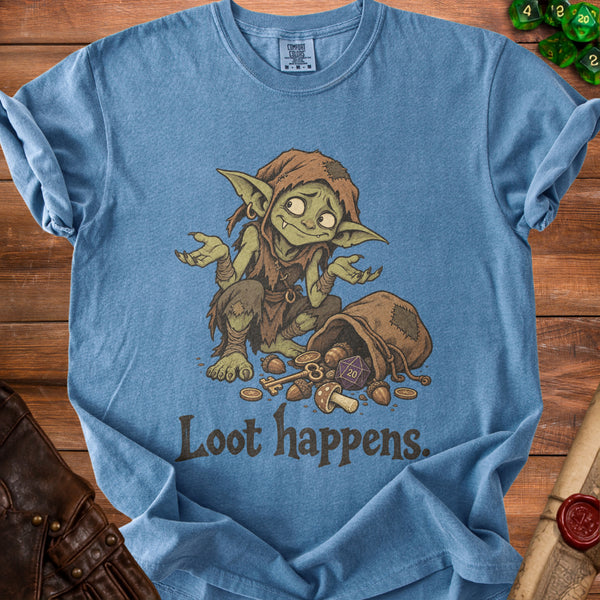 Loot Happens T-Shirt in Blue Jean