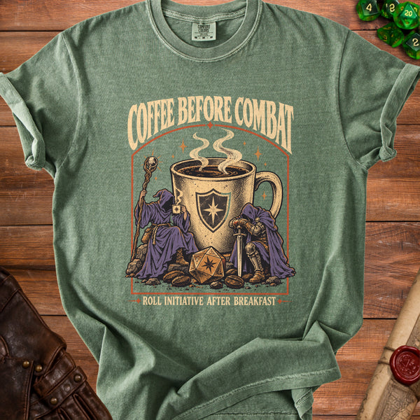 Combat Coffee T-Shirt in Moss