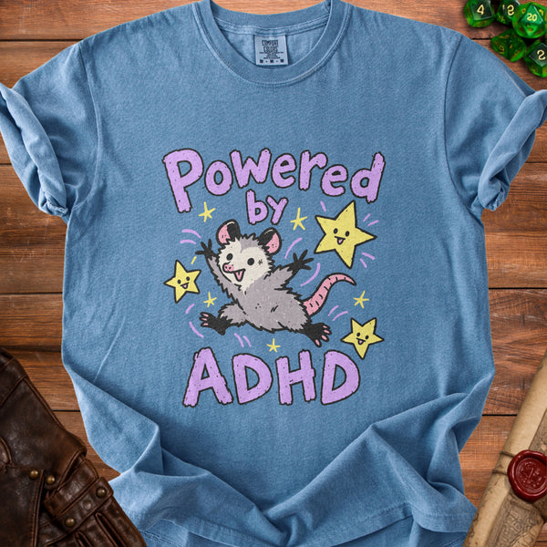 ADHD Opossum T-Shirt in Blue Jean