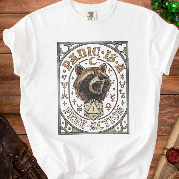 Panic Raccoon T-Shirt in White