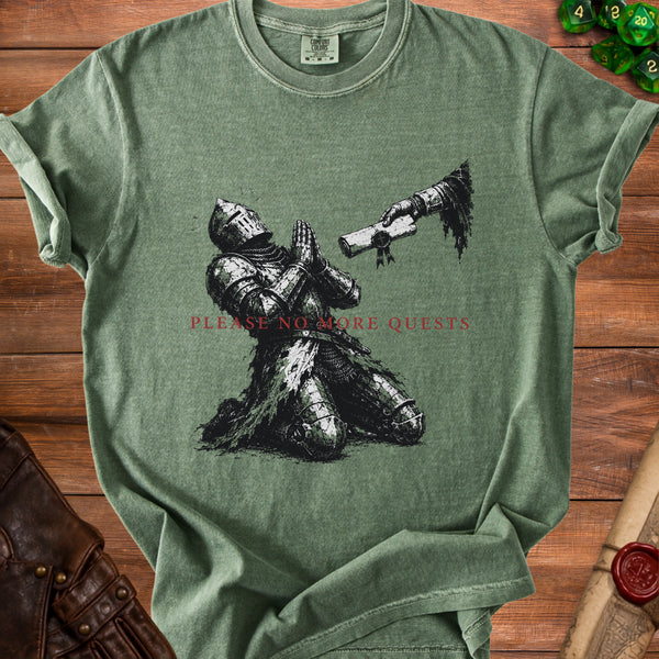 No More Quests T-Shirt in Moss