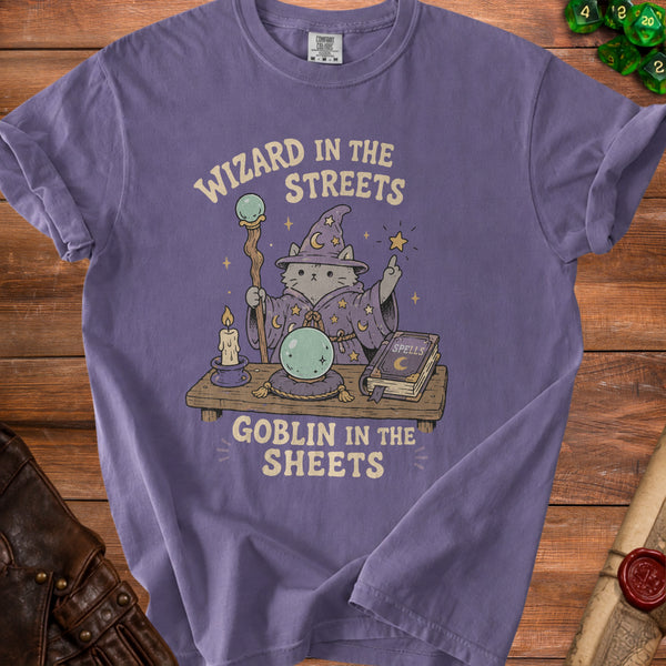 Wizard Cat T-Shirt in Grape