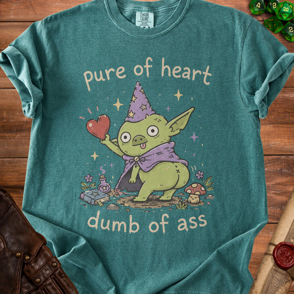 Pure Heart Dumb Ass T-shirt in Blue Spruce
