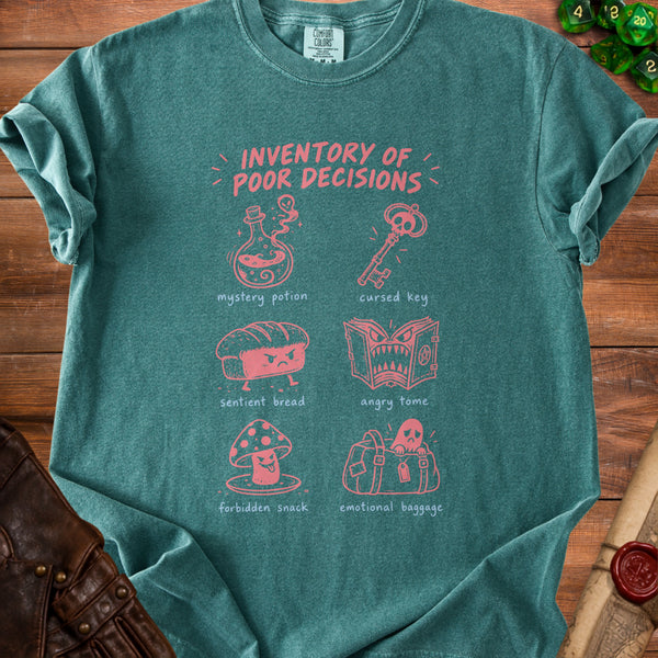 Poor Decisions T-Shirt in Blue Spruce