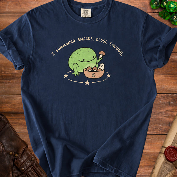 Summoned Snacks T-shirt in True Navy