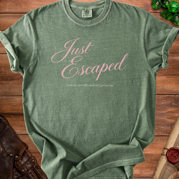 Just Escaped T-Shirt in Moss