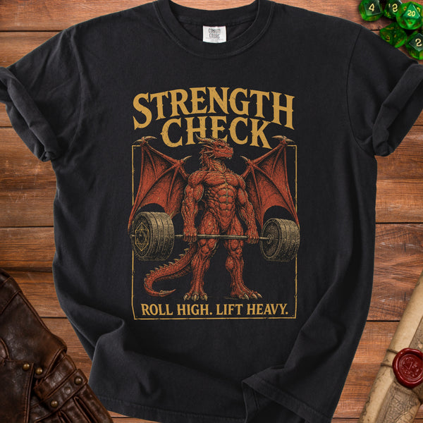 Strength Check T-Shirt in Black