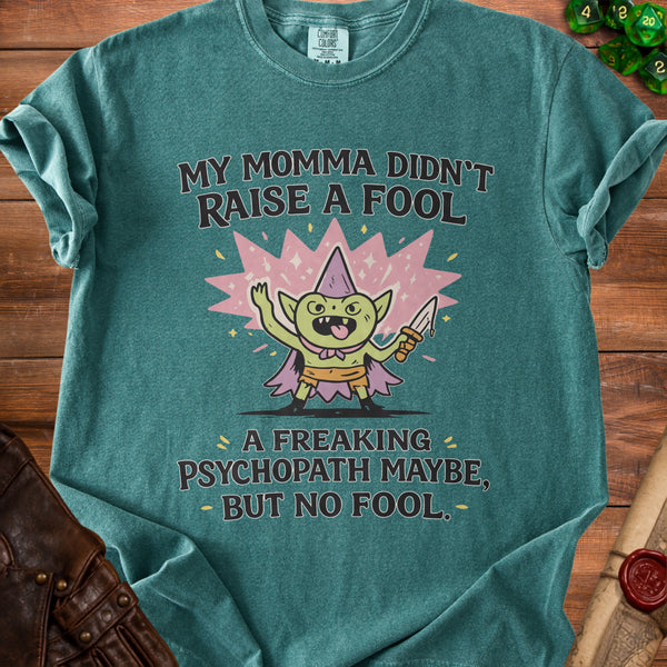 No Fool Goblin T-Shirt in Blue Spruce