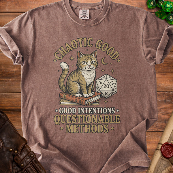 Chaotic Good Cat T-Shirt in Espresso