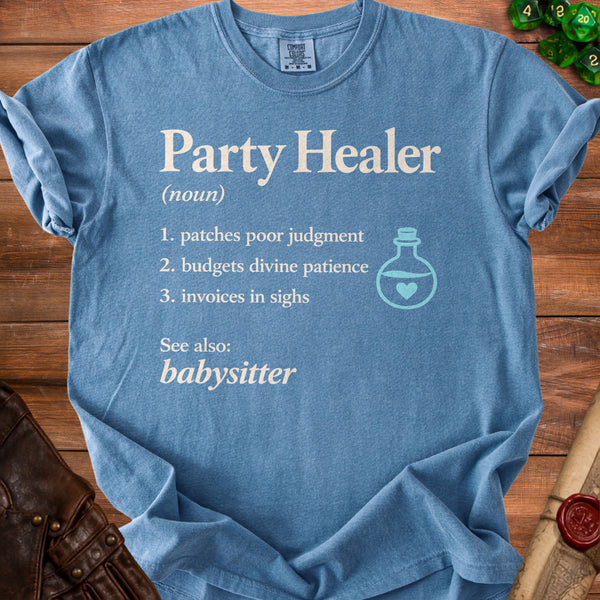 Party Healer T-Shirt in Blue Jean