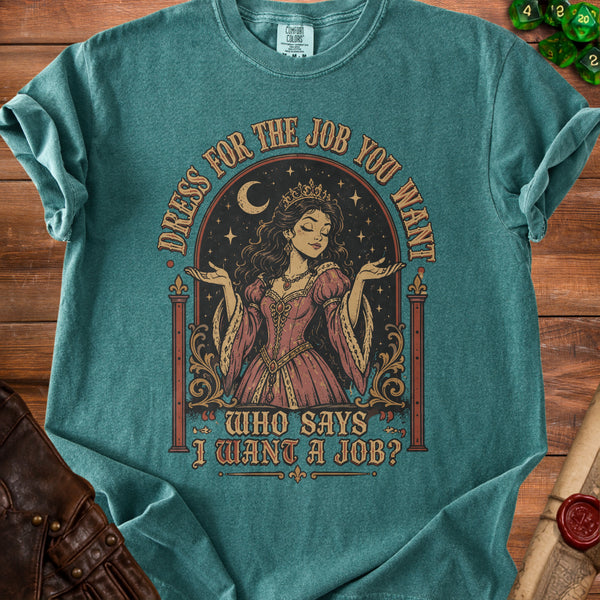 No Job Queen T-shirt in Blue Spruce