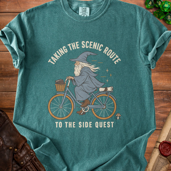 Side Quest Never Rush It T-Shirt in Blue Spruce