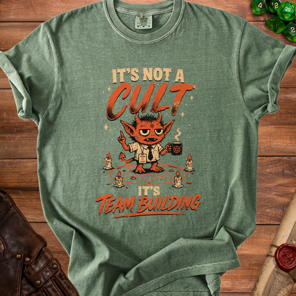 Cult Team Building T-Shirt in Moss