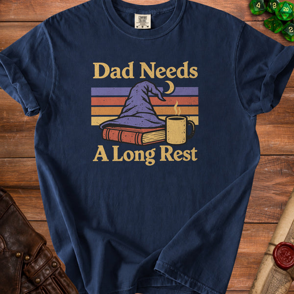 Long Rest Restore Spell Slots T-Shirt in True Navy