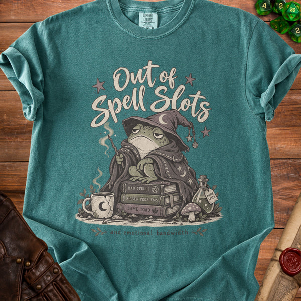 Spell Slots T-Shirt in Blue Spruce