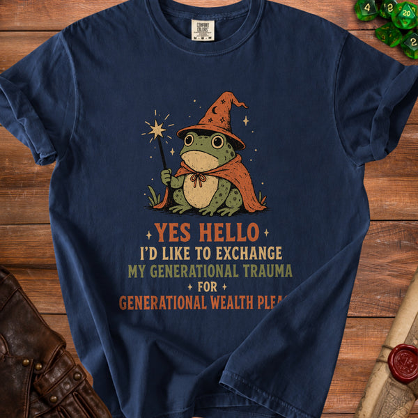 Wizard Frog Wealth Strategist T-Shirt in True Navy