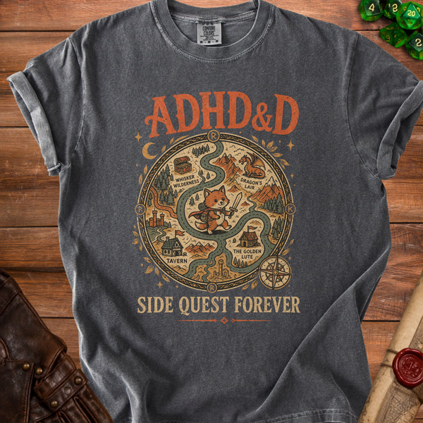 ADHD&D Quest T-shirt in Pepper